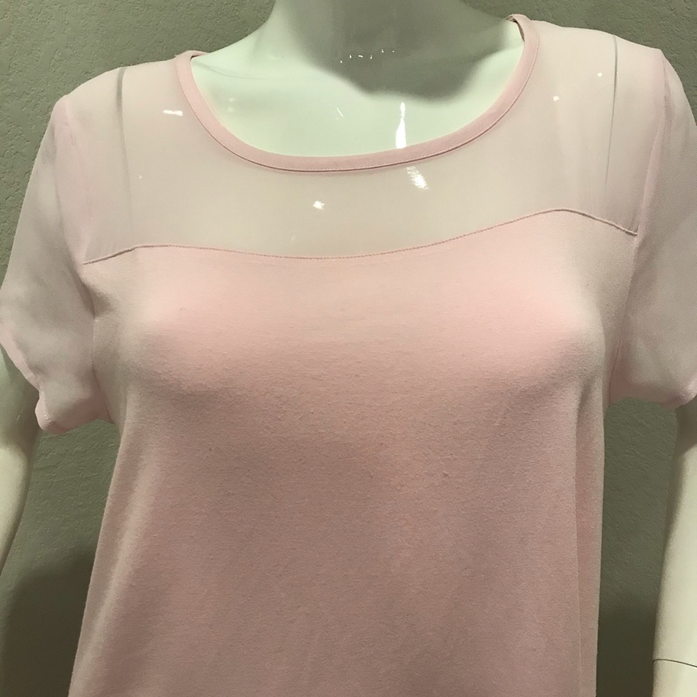Pink See Through Shoulders Shirt